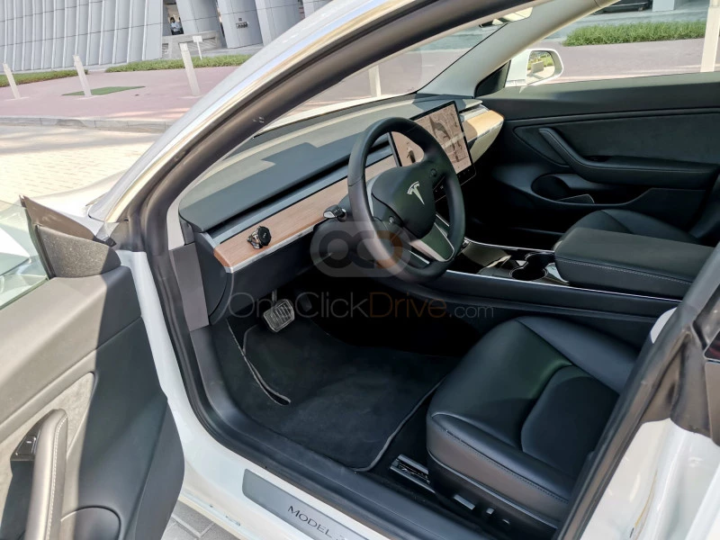 White Tesla Model 3 Long Range 2020 for rent in Dubai 2